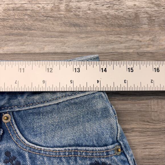 Abercrombie Fitch Shorts Annie Blue Women 27 High Rise Floral Embroidered 4R - Picture 4 of 8